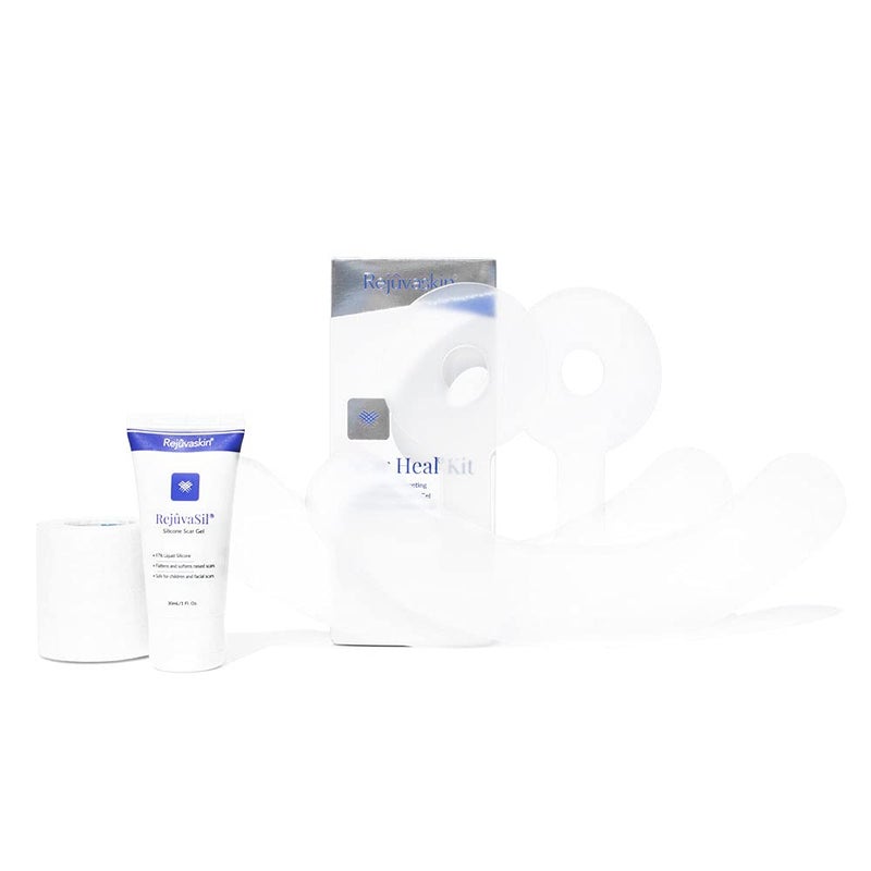 Rejuvaskin Scar Heal Kit - Scar Kit For Breast Scar - Scar Treatment for Soften, Flatten, Reduce and Recover Scars - Scar Gel, Breast Anchor Pair Silicone Sheet and Medical Tape -Physician Recommended - Image 1