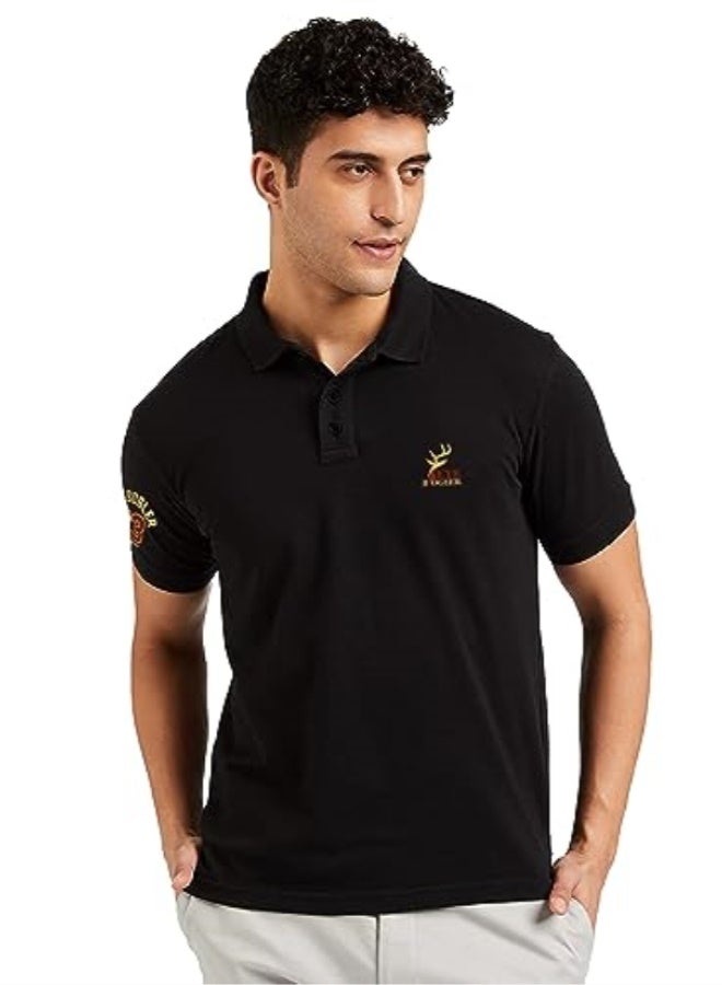 eyebogler Regular Fit Mens Polo Neck Half Sleeve Soild Casual Tshirt - Image 1