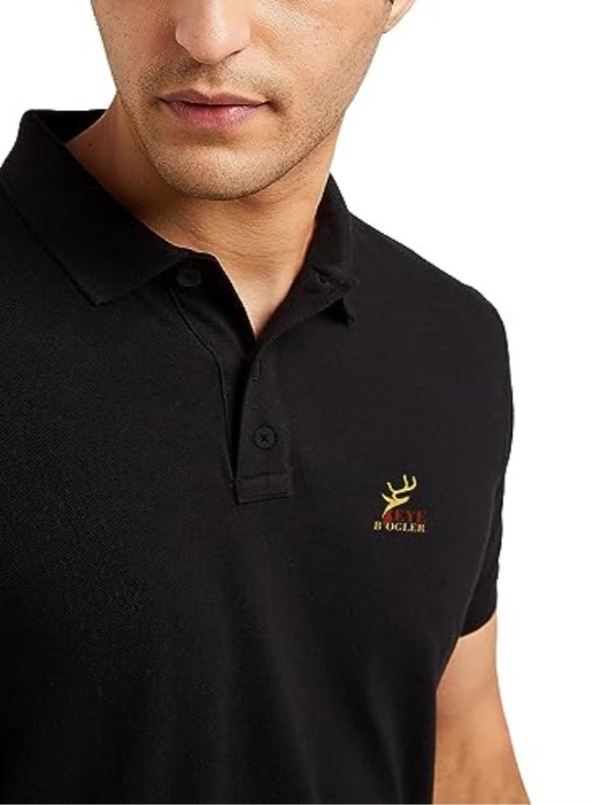 eyebogler Regular Fit Mens Polo Neck Half Sleeve Soild Casual Tshirt - Image 4