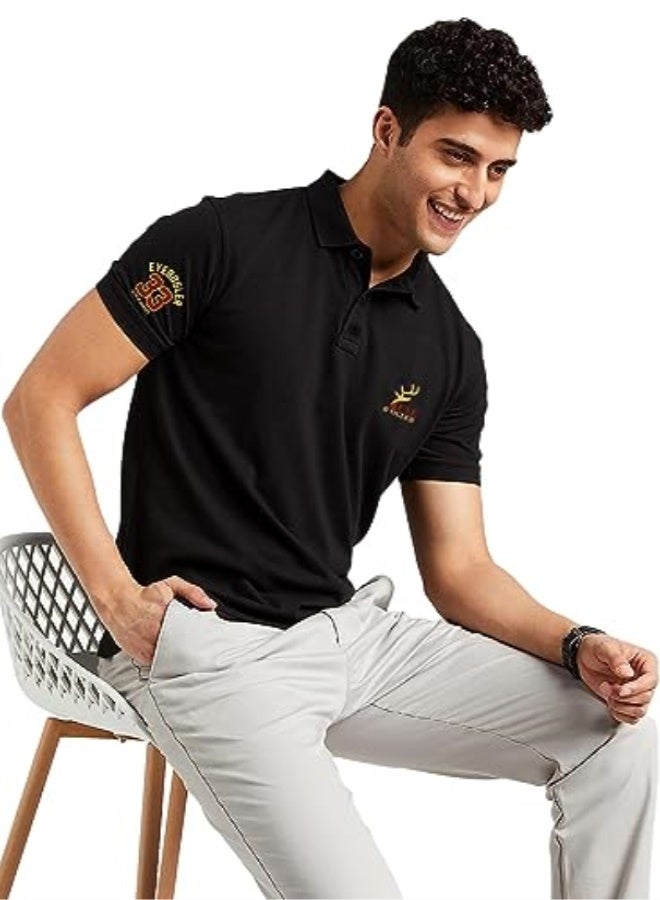 eyebogler Regular Fit Mens Polo Neck Half Sleeve Soild Casual Tshirt - Image 3