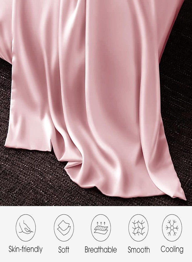 Craftelio Satin Pillow Covers Set of 2 with 3 Free Random Color Hair Scrunchies – Soft, Wrinkle-Resistant Pillowcases with Envelope Closure for Hair & Skin Care, Luxury Bedroom Accessory (Pink) - Image 3