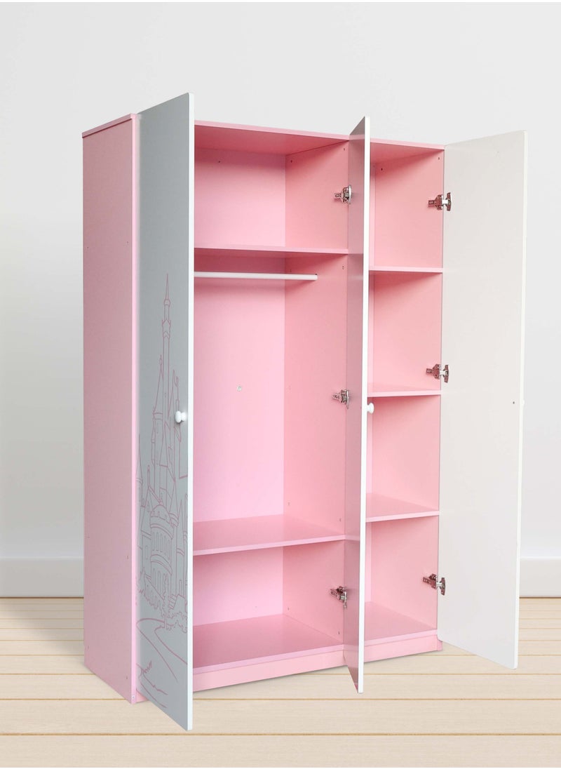 Disney Disney Princess Wardrobe Closet for Kids/Teen - Storage Organizer and Clothes Dresser - 6 Storage and 1 Hanging Compartments – Anti-Tip Anchor Kit - Solid MDF Wood Construction  - Image 5