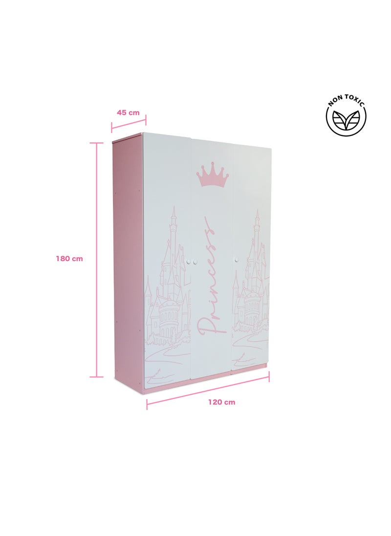 Disney Disney Princess Wardrobe Closet for Kids/Teen - Storage Organizer and Clothes Dresser - 6 Storage and 1 Hanging Compartments – Anti-Tip Anchor Kit - Solid MDF Wood Construction  - Image 4