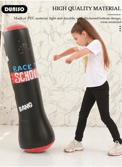 DUNISO Inflatable Boxing Column, 120cm PVC Kids Punching Bag Fitness Inflatable Boxing Bag for Karate, Taekwondo, Decompression Kick Speed Training Games for Kids and Adults  - Image 3