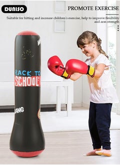 DUNISO Inflatable Boxing Column, 120cm PVC Kids Punching Bag Fitness Inflatable Boxing Bag for Karate, Taekwondo, Decompression Kick Speed Training Games for Kids and Adults  - Image 5