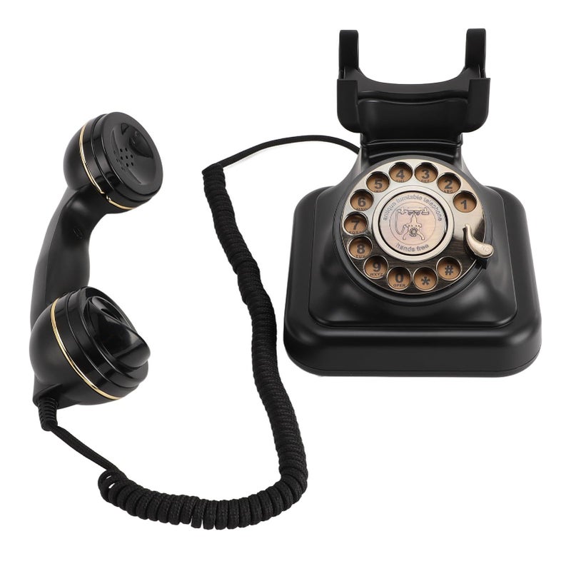 Vintage Corded Telephone Mechanical Ringtone Function For Home Office Black - Image 5