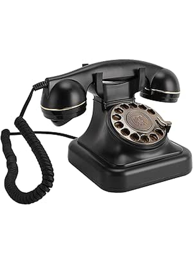 Vintage Corded Telephone Mechanical Ringtone Function For Home Office Black - Image 1
