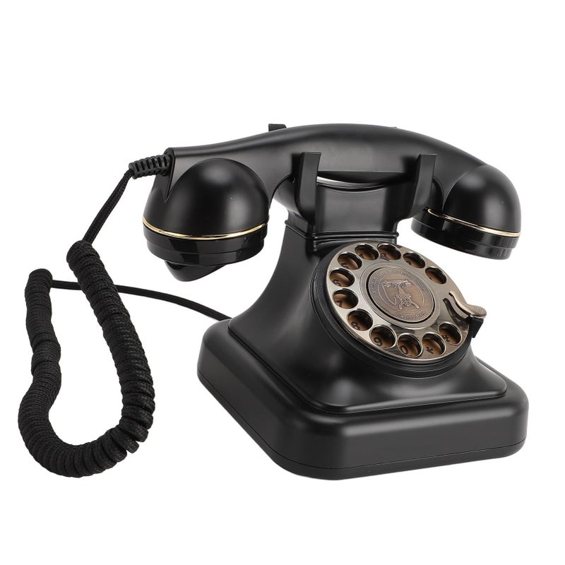 Vintage Corded Telephone Mechanical Ringtone Function For Home Office Black - Image 3
