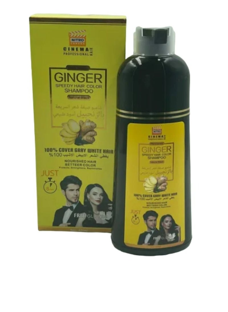 NITRO CANADA GINGER SPEEDY HAIR COLOR SHAMPOO NATURAL BLACK 420 ML - Image 3
