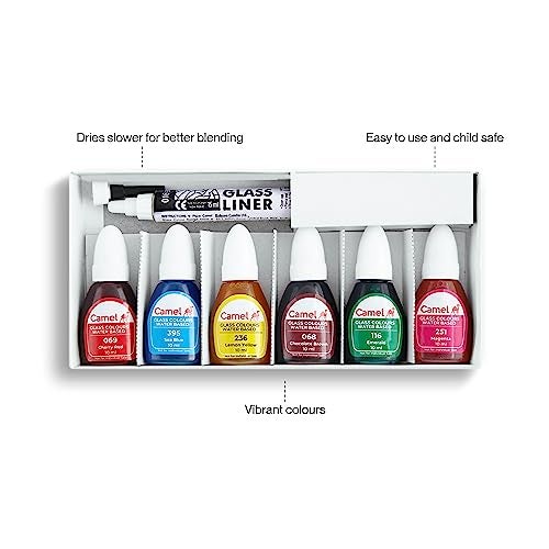 Camel Water Based Glass Color - 10ml Each, 6 Shades - Image 4