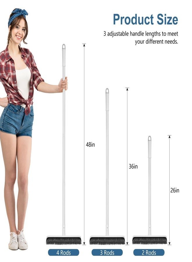 SetSail Floor Scrub Brush with 48-Inch Long Adjustable Handle 2 in 1 Scrape Brush Stiff Bristle Floor Scrubber for Cleaning Shower Bathroom Garage Kitchen Wall Deck Tub Tile - Image 2