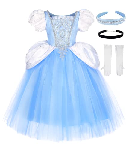 Axaxa Cinderella Costume for Girls Cinderella Dress Halloween Birthday Party Outfits - Image 1