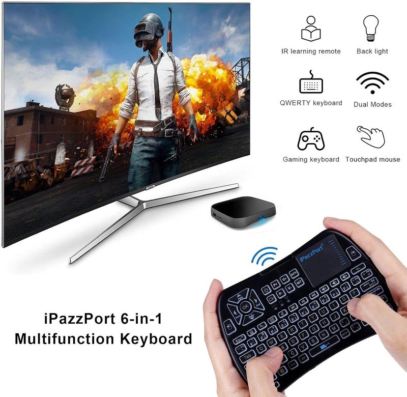 iPazzPort Bluetooth Mini Keyboard (IR Learning) Touchpad Mouse, Backlit 2.4GHz Wireless Keypad Remote Controller for Tablets, Smart TV,Fire Stick, Android TV Box KP-61SM (Bluetooth and 2.4G) - Image 3