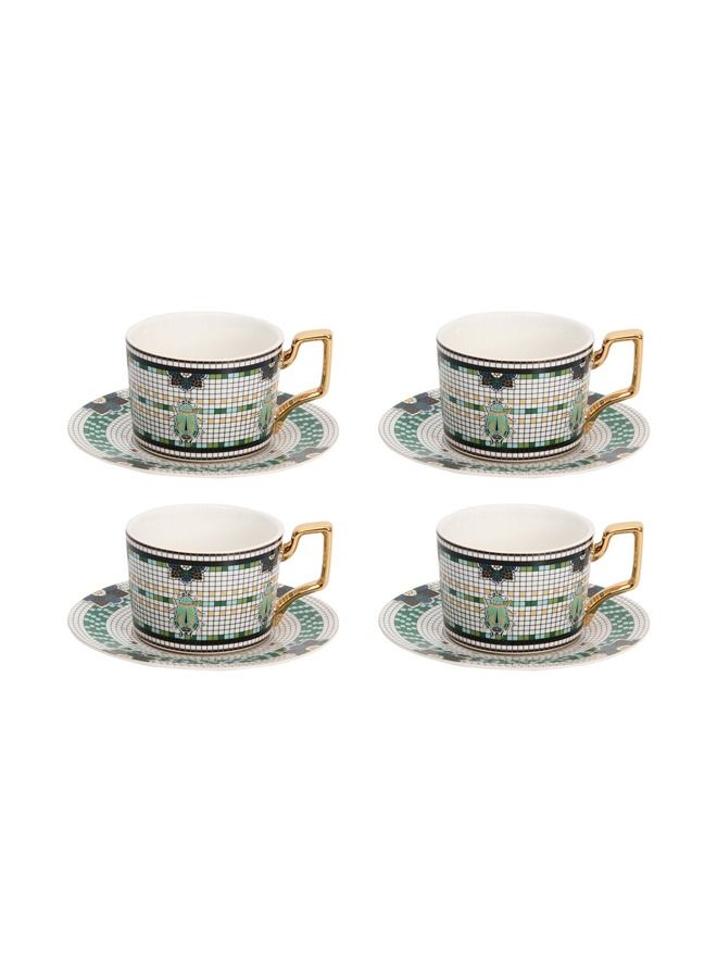 شيانغ يو 8 قطعة فريدة التصميم نمط Ceramic 250 مل القهوة المشروب كأس الشاي مع الصحن - Image 1