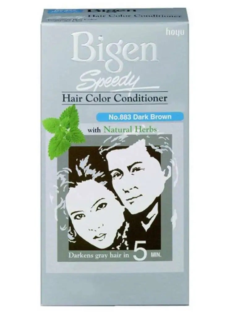 Bigen Speedy Hair Color Conditioner 883 Dark Brown 80grams - Image 1