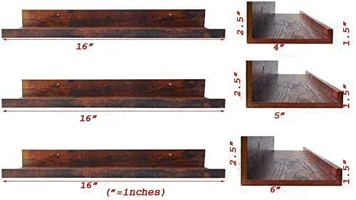 BEWROXIK Engineered Wood Floating Shelves, Wall Shelf Hanging Shelf for Bathroom, Bedroom, Toilet, Kitchen, Office, Living Room Décor Set of 3 Shelves (16 Inches) - Image 3