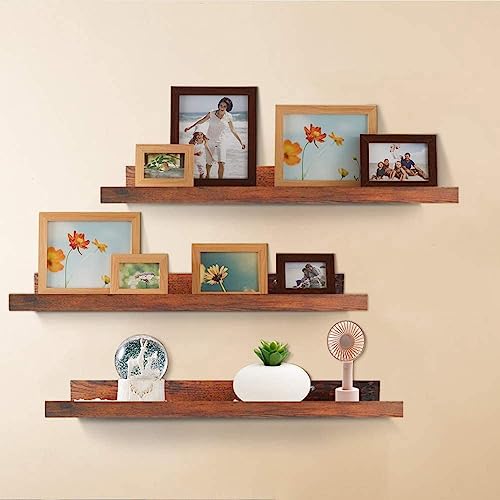 BEWROXIK Engineered Wood Floating Shelves, Wall Shelf Hanging Shelf for Bathroom, Bedroom, Toilet, Kitchen, Office, Living Room Décor Set of 3 Shelves (16 Inches) - Image 4