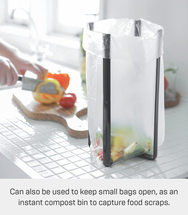YAMAZAKI home 6785 Kitchen Multi Eco Stand-Multifunctional Plastic Bag Holder, One Size, Black - Image 3