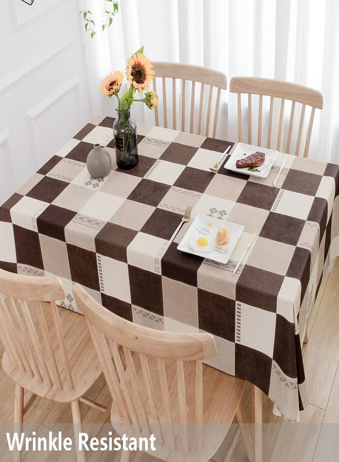 TruDelve Heavy Duty Vinyl Tablecloth Plastic Table Cloth Waterproof Wipeable PVC Table Cloth Square Table (54'' x 54'', Lattice-2) - Image 3