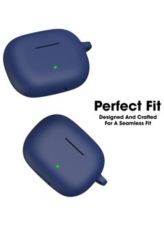 Generic Soft Silicone Cover For Realme Buds T300 TWS Earbuds Case With Hook Antifall Protective Sleeve Accessories (Blue)  - Image 3