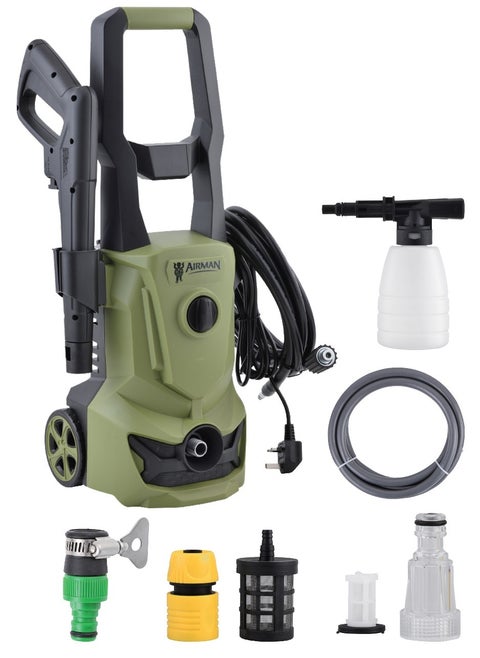 Pressure Washer, 1600W, 125 Bar Max Pressure, Self-Priming, Total Stop System, Lightweight, Includes Foam Gun & Accessories, Compact Eco-Friendly Design SK103-16H