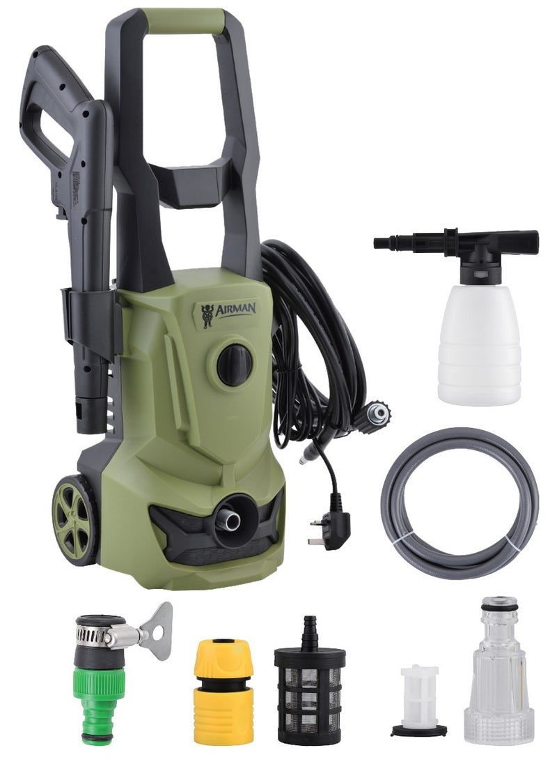 AIRMAN Pressure Washer, 1600W, 125 Bar Max Pressure, Self-Priming, Total Stop System, Lightweight, Includes Foam Gun & Accessories, Compact Eco-Friendly Design SK103-16H  - Image 1
