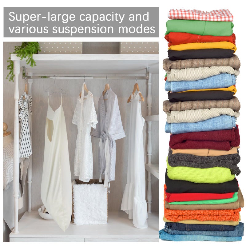 Wovnet 2 Pcs Large Hanging Laundry Hamper Bag 28 x 35 in Over The Door Hamper Space Saving Hanging Laundry Bag Basket with Hooks for Wall Dirty Clothes Storage RV Room, 2 Color - Image 4