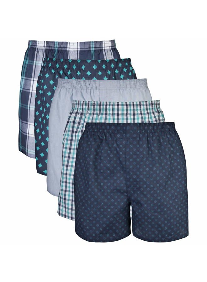 Gildan Men's Underwear Boxers, Multipack, Assorted Navy (5-pack), M - Image 1