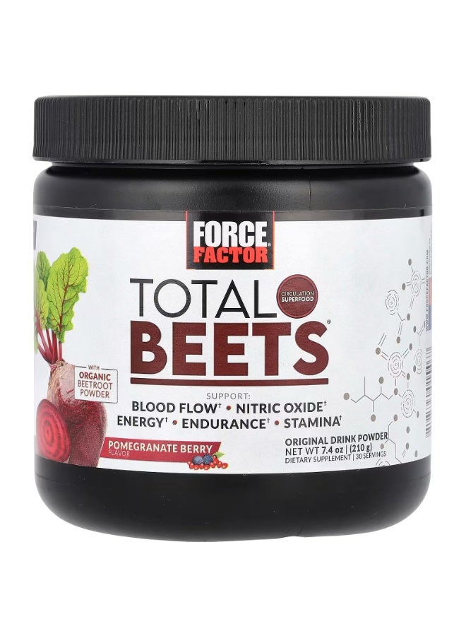 Force Factor Total Beets®, Original Drink Powder, Pomegranate Berry, 7.4 oz (210 g) - Image 1
