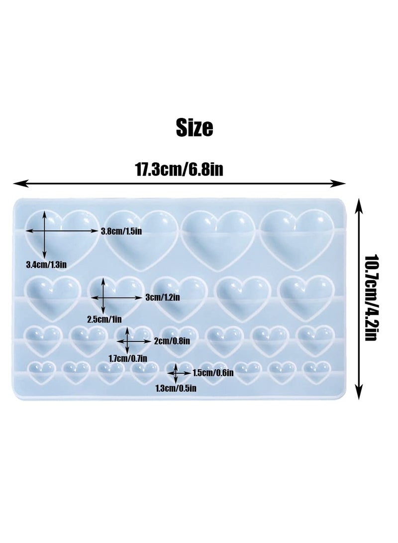 Excefore Love Heart Resin Silicone Moulds, 25 Cavities Silicone Casting Epoxy Resin Mold, Suitable for Pendant Earring Keychain Decoration  - Image 3