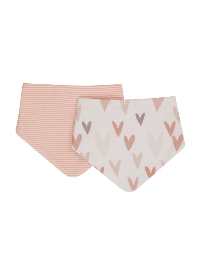 All4Ella Bandana Bibs 2 Pack - Hearts - Image 1
