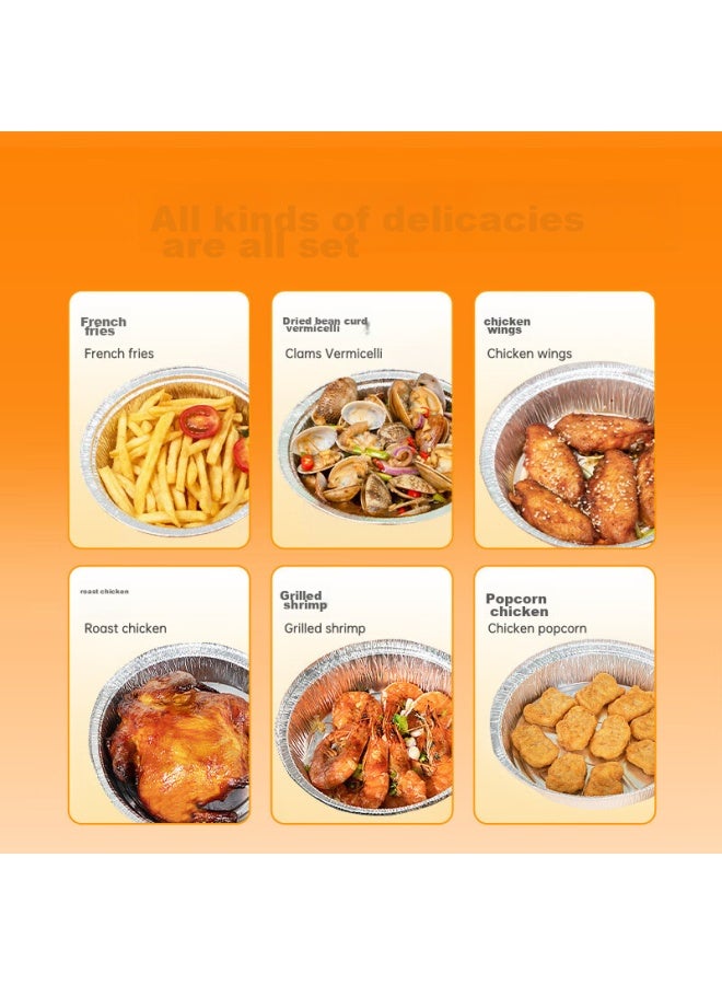 Temeiju Air Fryer Paper Liners, 30 Aluminum Foil Bowls, 18.5cm, Disposable Takeout Containers For Outdoor Barbecue And Picnic - Image 4