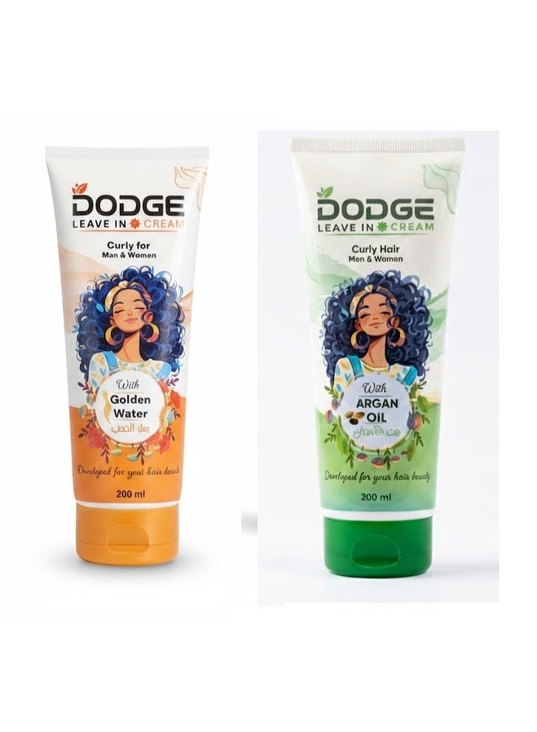 Dodge Leave-In Cream for Curly Hair - with GOLDEN WATER & ARGAN OIL - 200ml