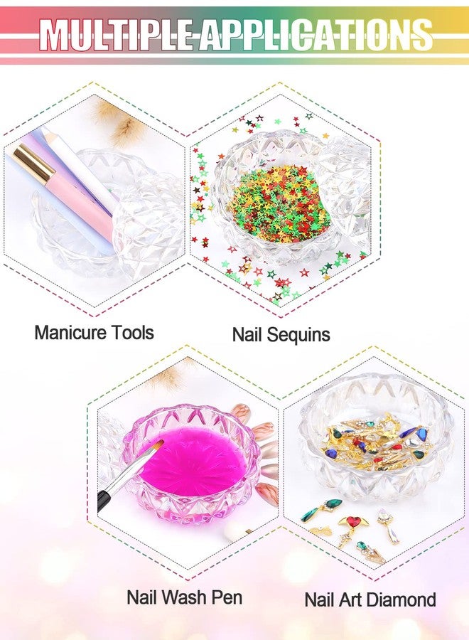 TOROKOM Monomer Dish with Lid Dappen Dish Nail Cup Glass Nail Dish for Liquid Powder Monomer Holder Laser Color Damping Dapping Dish for Acrylic Nails - Image 4