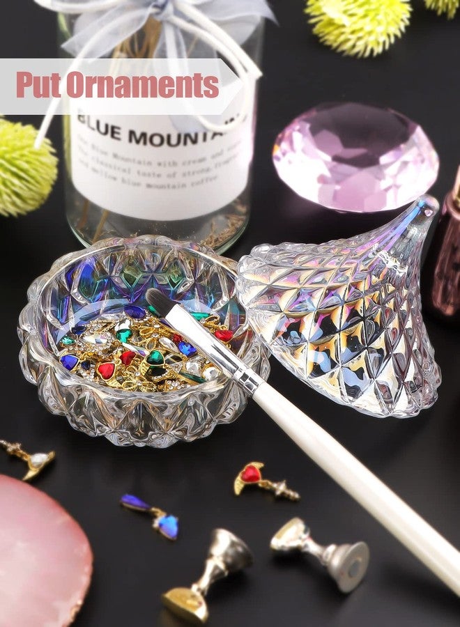 TOROKOM Monomer Dish with Lid Dappen Dish Nail Cup Glass Nail Dish for Liquid Powder Monomer Holder Laser Color Damping Dapping Dish for Acrylic Nails - Image 5