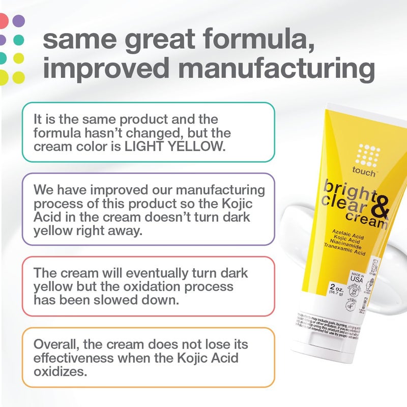 TOUCH Radiance Cream with Niacinamide, Kojic Acid, Tranexamic Acid & Azelaic Acid â€“ Brightening Face Cream for Uneven Skin Tone â€“ 2 oz - Image 5