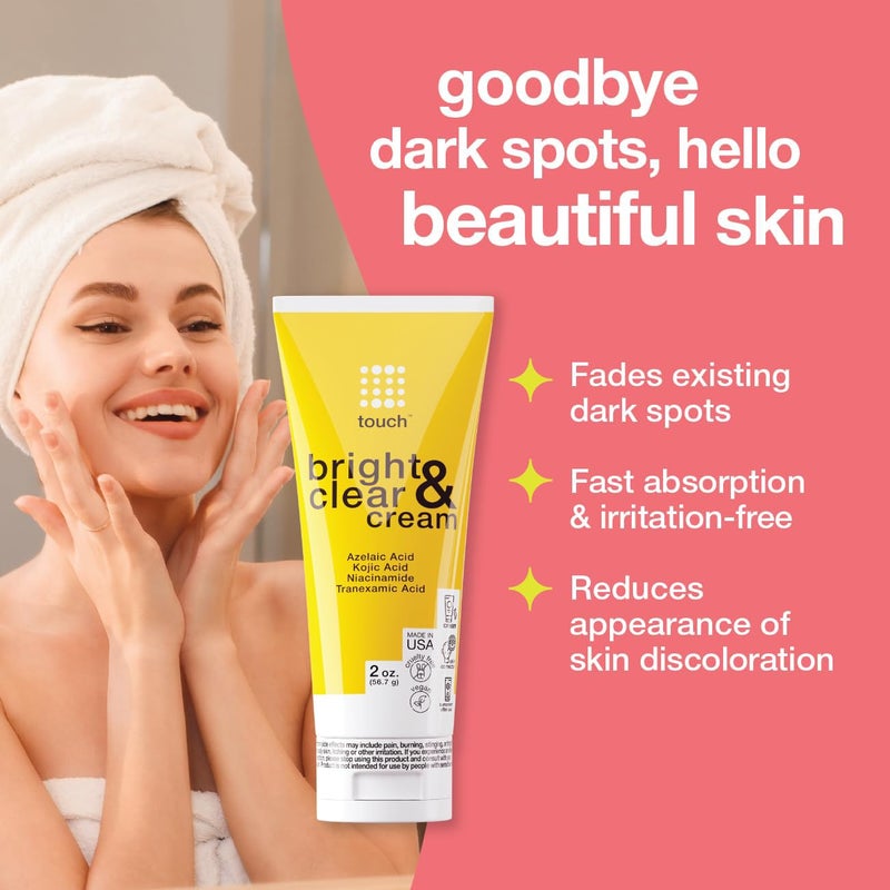 TOUCH Radiance Cream with Niacinamide, Kojic Acid, Tranexamic Acid & Azelaic Acid â€“ Brightening Face Cream for Uneven Skin Tone â€“ 2 oz - Image 2
