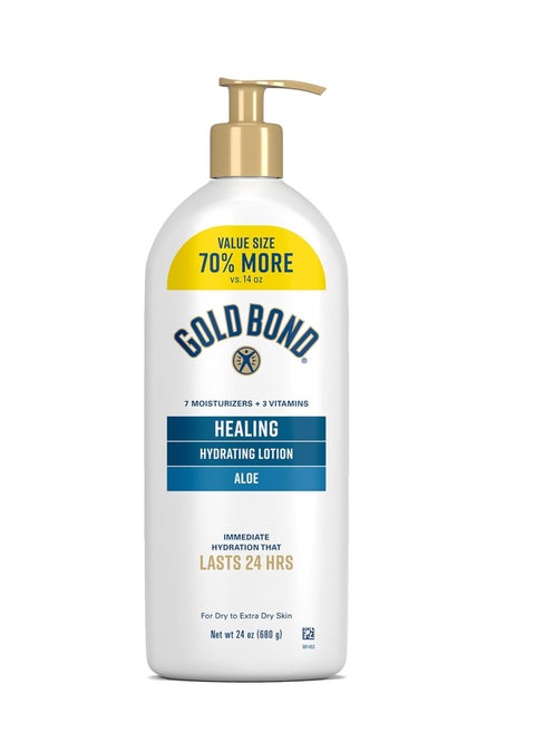 Gold Bond Healing Hydrating Lotion with Aloe Moisturizes, Heals & Smooths Dry Skin, Delivers Immediate 24-Hour Hydration, Value Size, 24 oz.