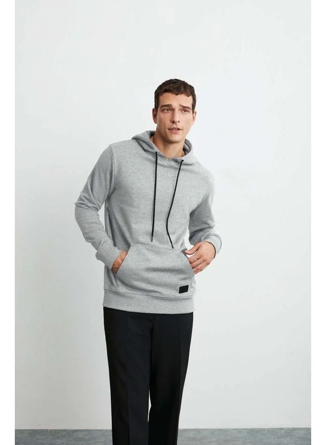 Grimelange Jorge Men's Super Soft Hooded Organic Cotton Kangaroo Pocket Regular Grimelanj Sweatshirt.