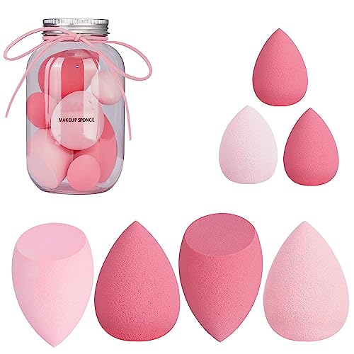SUAKE 7in1 Professional Beauty Blender Set for Face Makeup | Makeup Sponges Set is suitable with Liquid & Creams | Sponge makeup is for all Skin Types & it is Soft Latex-Free Reusable & washable (Multicolor 4 Big + 3 Mini=7 Pcs) - Image 1