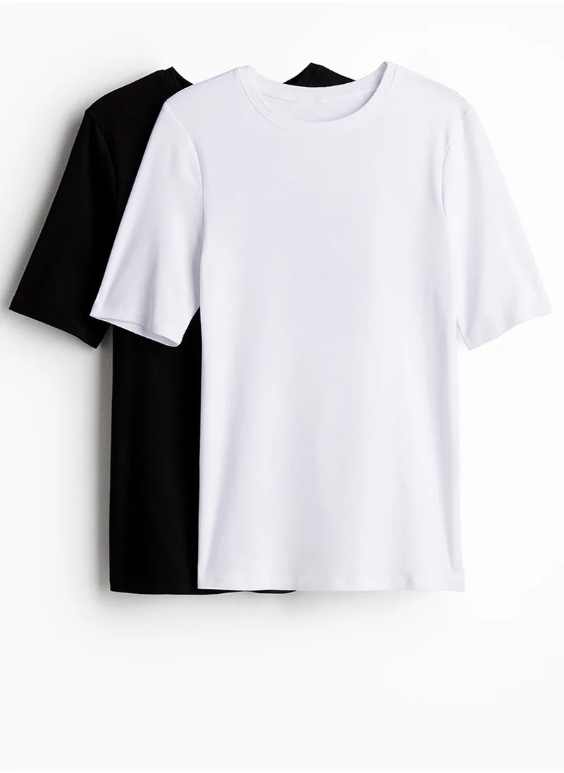 H&M Mama 2-Pack Ribbed T-Shirts