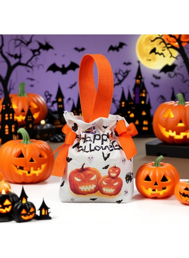 NIBEMINENT Halloween Pumpkin Tote Bag - Canvas Gift Bag for Kids