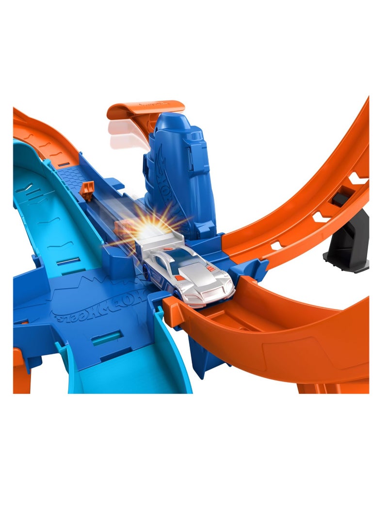 هوت ويلز مجموعة مسارات سيارات لعبة، سباقات سريعة للغاية تبدأ بسيارتين بمقياس 1:64، سباقات وحركات بهلوانية وجهاً لوجه، بادئان يدويان، HXR71 - Image 4