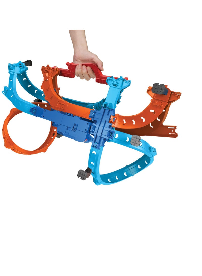 هوت ويلز مجموعة مسارات سيارات لعبة، سباقات سريعة للغاية تبدأ بسيارتين بمقياس 1:64، سباقات وحركات بهلوانية وجهاً لوجه، بادئان يدويان، HXR71 - Image 5