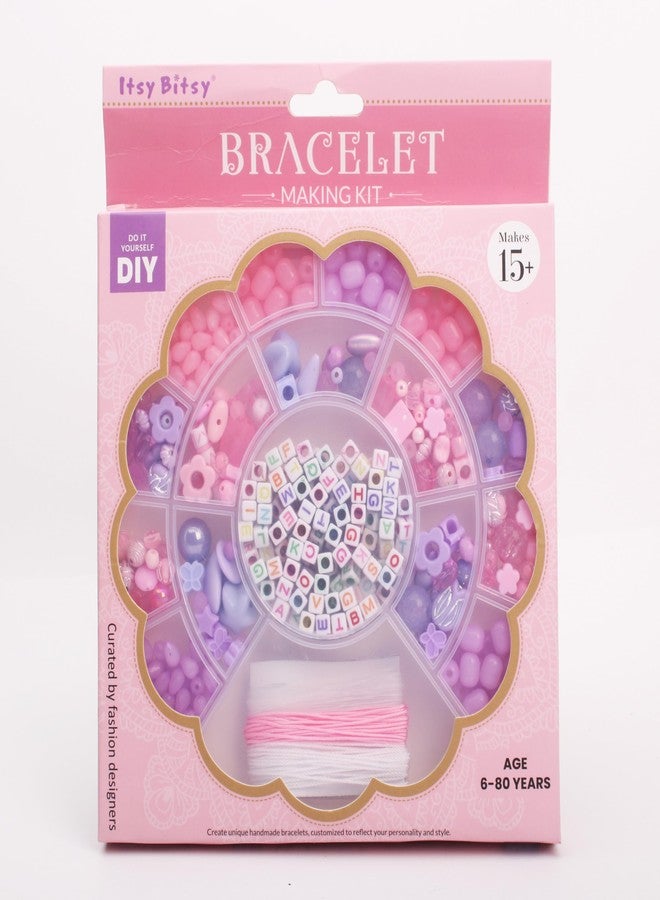 itsy-bitsy Itsy Bitsy My Beads Studio Jewellery Making Kit Lilac Blush with Assorted Craft Beads in Organised Box 17.5 x 17.5 cm DIY Bracelet Set - Image 1