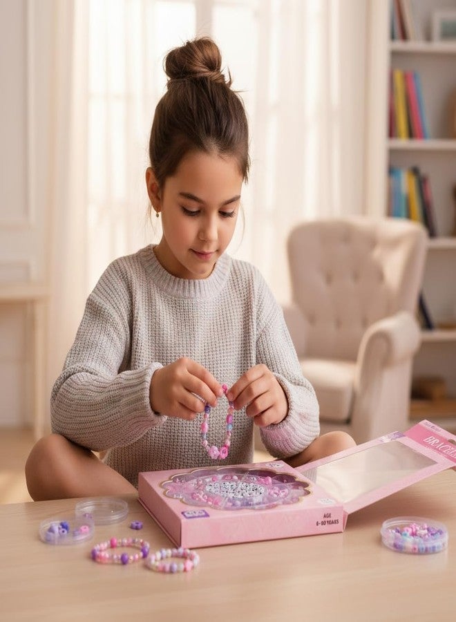itsy-bitsy Itsy Bitsy My Beads Studio Jewellery Making Kit Lilac Blush with Assorted Craft Beads in Organised Box 17.5 x 17.5 cm DIY Bracelet Set - Image 4