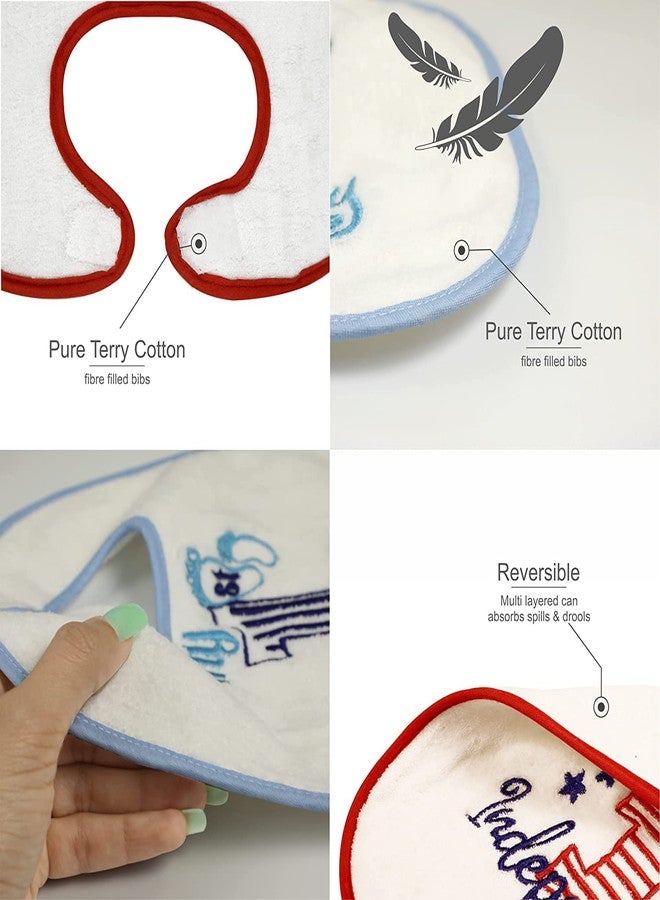 Butterthief Pure Terry Cotton Unisex Baby Bibs feeding Newborn Super Soft Apron Fiber filled Drooler Bibs Reversible (Pack of 1 pc) (Holi) - Image 2