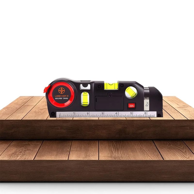 Cubent Laser Level Measuring Tool With Triple Bubble Precesion| 3 Laser Modes | Built In 8Ft Tape Measure | Metric And Imperial Scale | Precise & Portable Device For Home DIY Carpentry Plumbing Alignment - Image 2