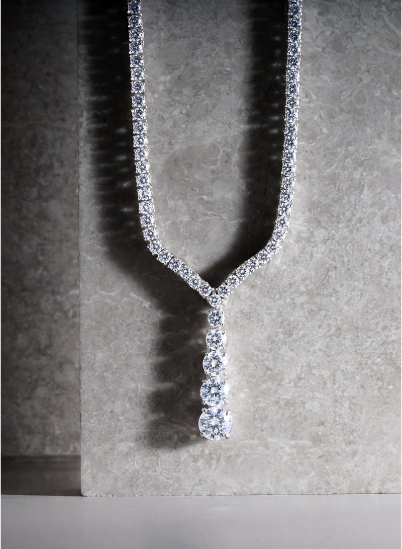 أونال قلادة "درجات الهلال" للسيدات – قلادة مرصعة بحجر الزركونيا الأبيض ومصنوعة من الفضة الإسترليني، من مجموعة الشرق الأوسط الحصرية - Image 2