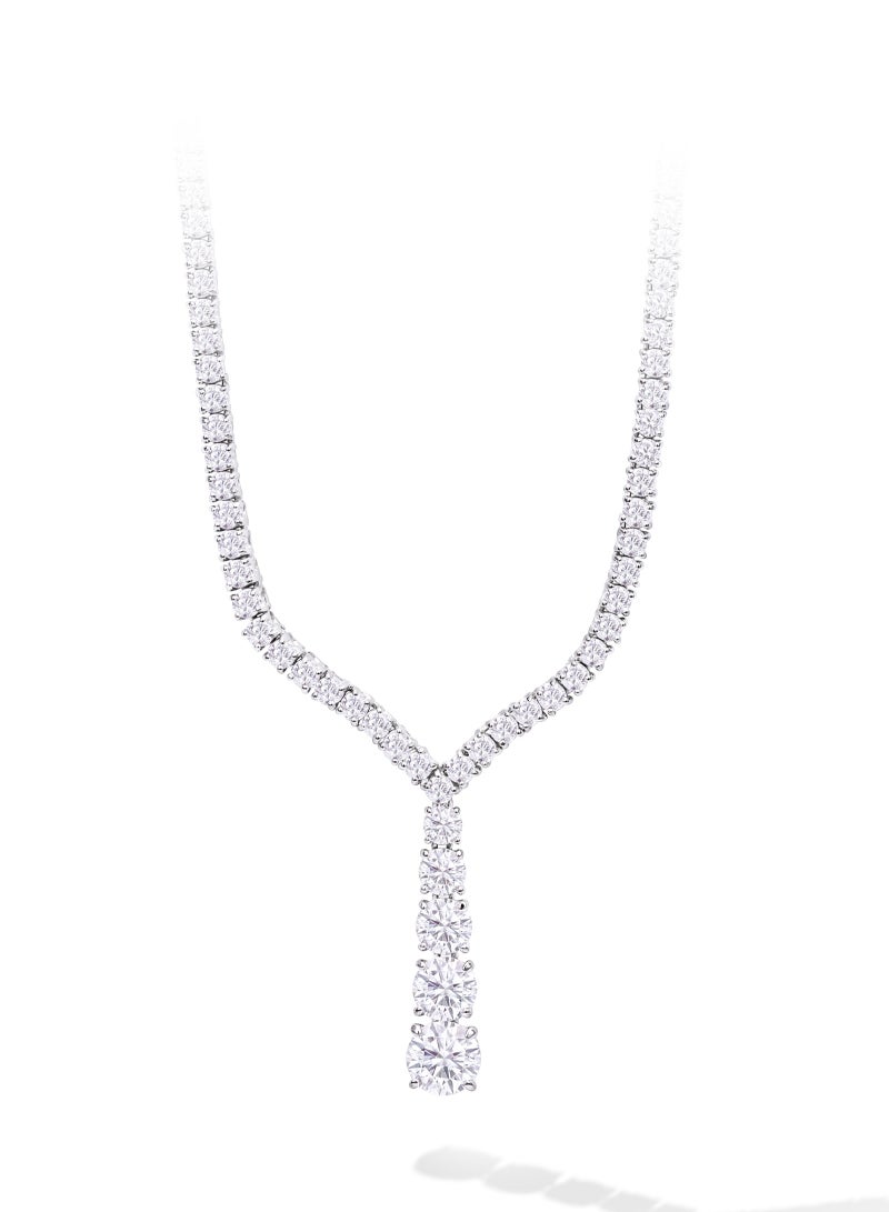 أونال قلادة "درجات الهلال" للسيدات – قلادة مرصعة بحجر الزركونيا الأبيض ومصنوعة من الفضة الإسترليني، من مجموعة الشرق الأوسط الحصرية - Image 3